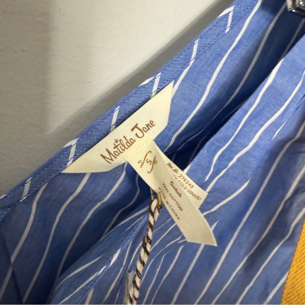 NEW Matilda Jane Sandy Seashell Beach Coverup Cotton Stripe Ribbon Bow Ties 100 - Picture 4 of 9